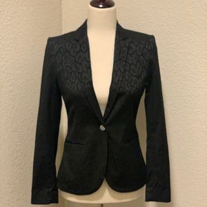 H&M Fitted Blazer Beautiful Black/snakeskin-patterned